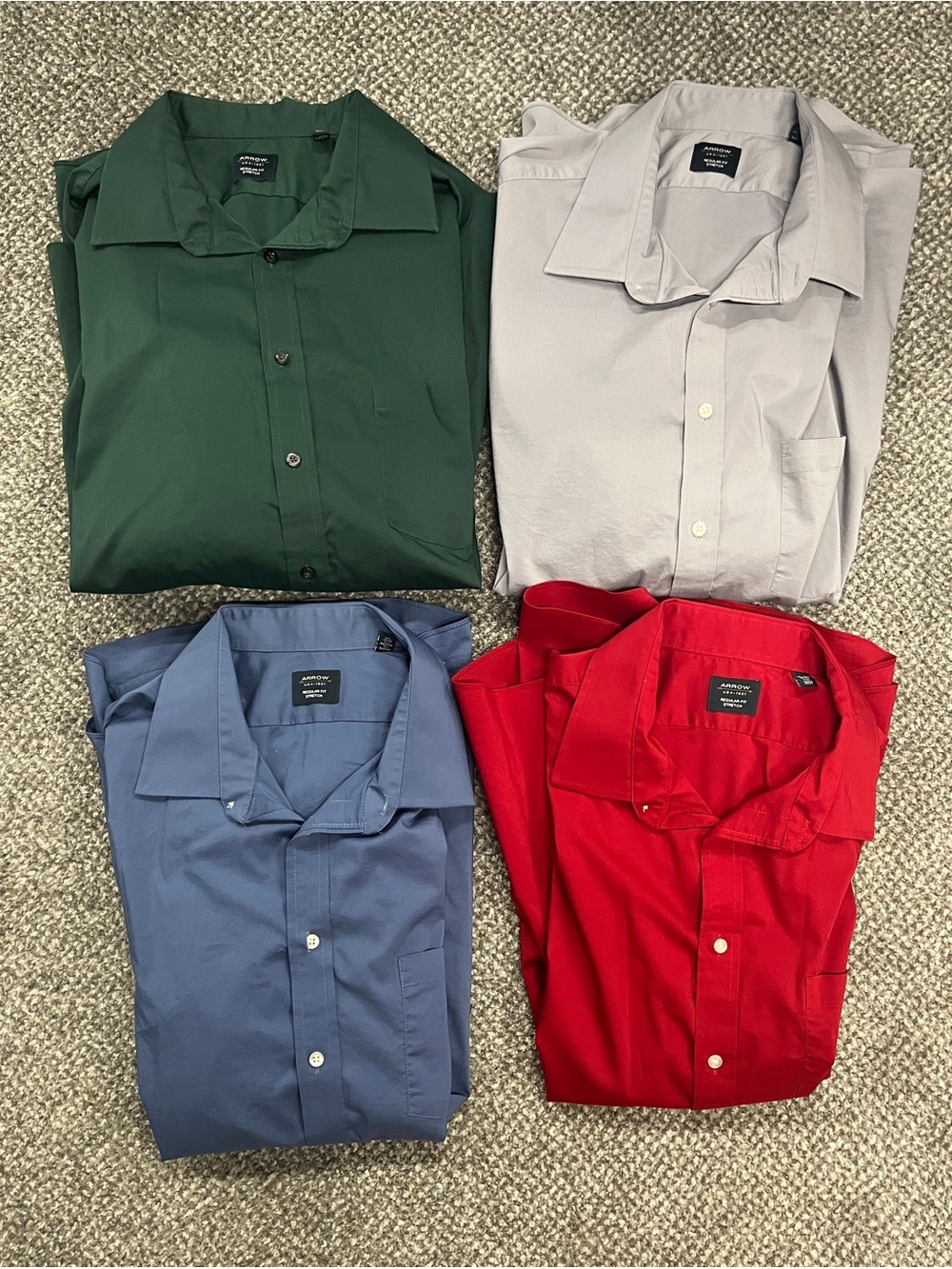 Men’s Arrow button down oxford shirts lot regular fit 2XL 18” 18.5” red blue